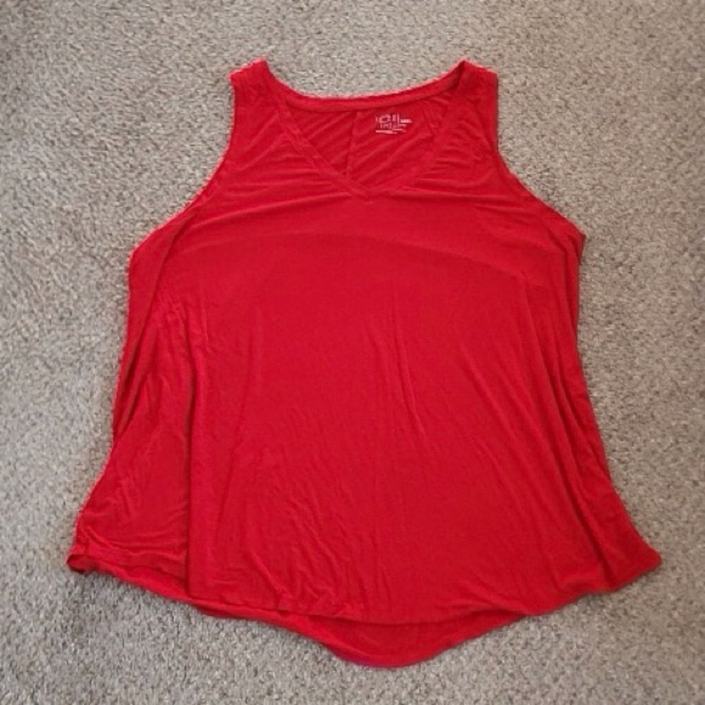 Time and Tru Red V-Neck Sleeveless Tank Top - Picture 3 of 8